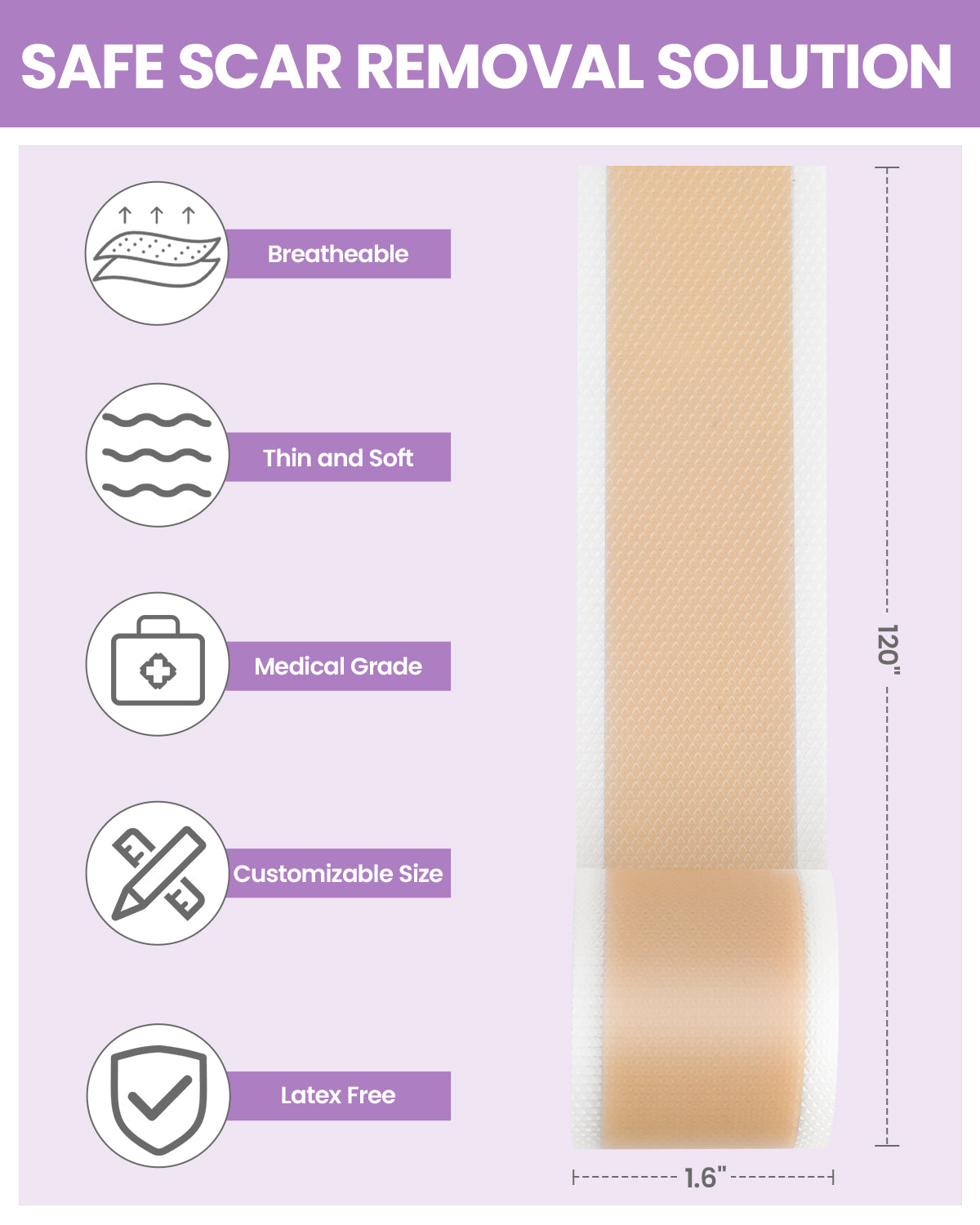 Silicone Scar Tape- 1.6” x 120” Roll